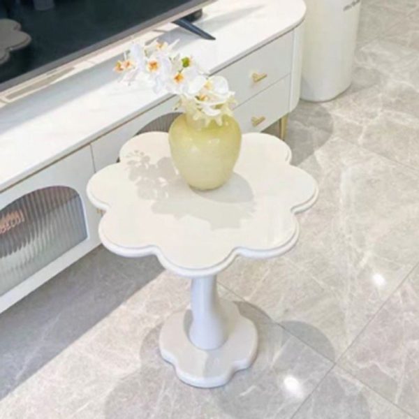 Contemporary Scandinavian Petal Flower Glass Stainless Steel End Table 1-Tier For Living Room - Image 21