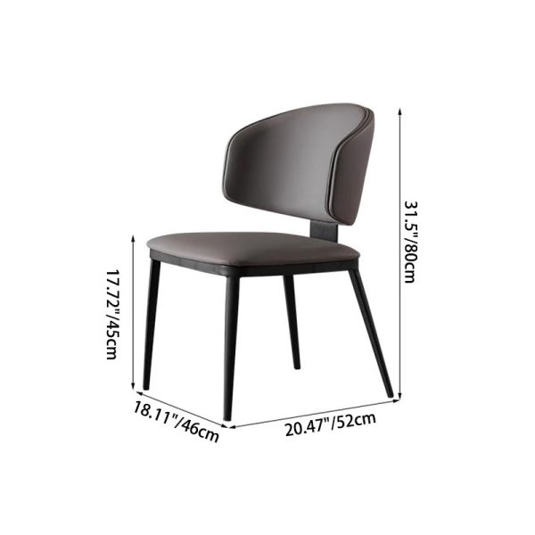 Modern Minimalist Square Cushion Microfiber Leather Carbon Steel Dining Chair Backrest For Dining Room - Image 4