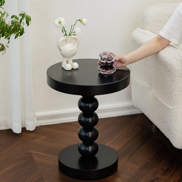 Traditional Vintage Round Beaded Wooden Coffee Table For Living Room - Image 36