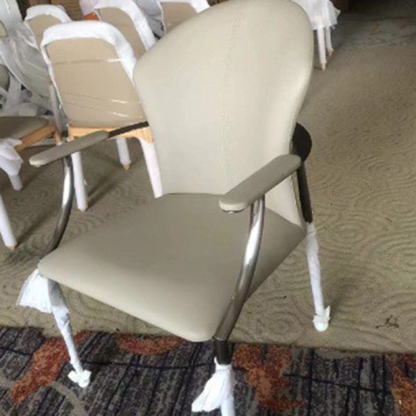 Modern Simplicity Microfiber Leather Stainless Steel Sponge Square Wraparound Dining Chair Backrest Armrest For Dining Room - Image 16