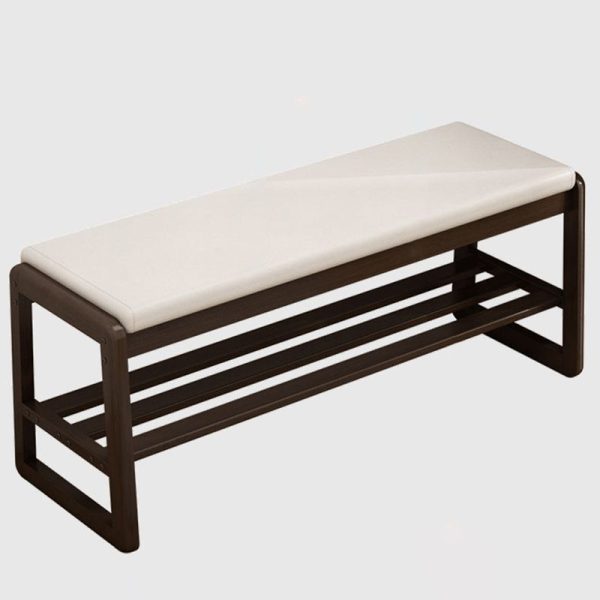 Contemporary Scandinavian Rectangle Tech Cloth Solid Wood Shoe Storage 1-Shelf For Entryways - Image 27