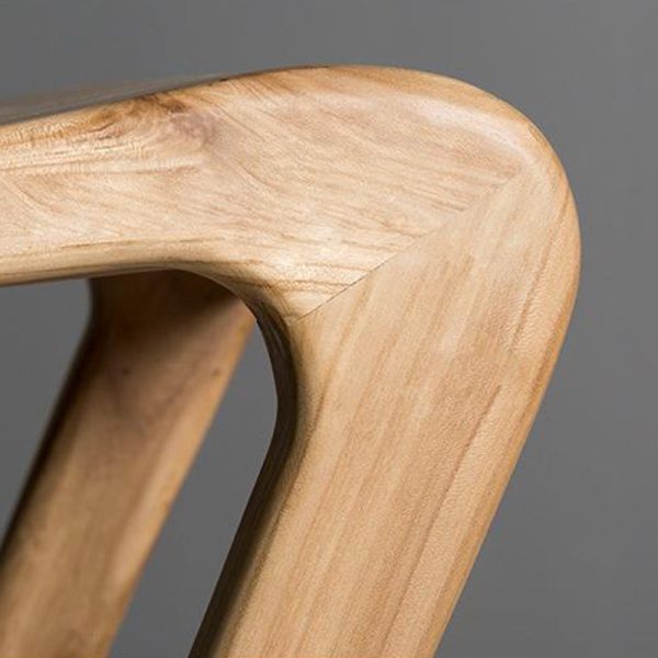 Traditional Japanese Curved Ash Wood Bar Stool Footrest For Dining Room - Image 9