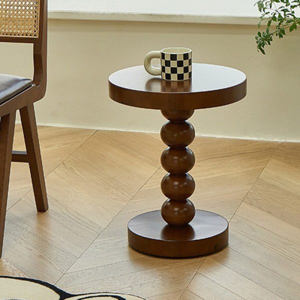 Traditional Vintage Round Beaded Wooden Coffee Table For Living Room - Image 45