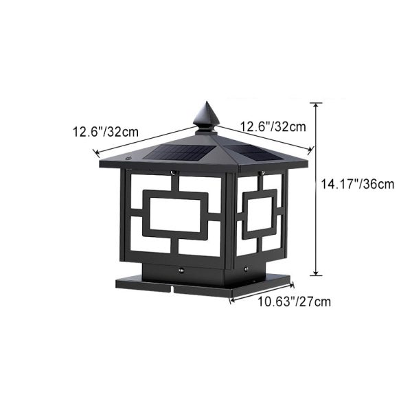 Traditional Chinese Solar Waterproof ABS Acrylic Square Lantern LED Landscape Lighting Outdoor Light For Outdoor Patio - Image 9