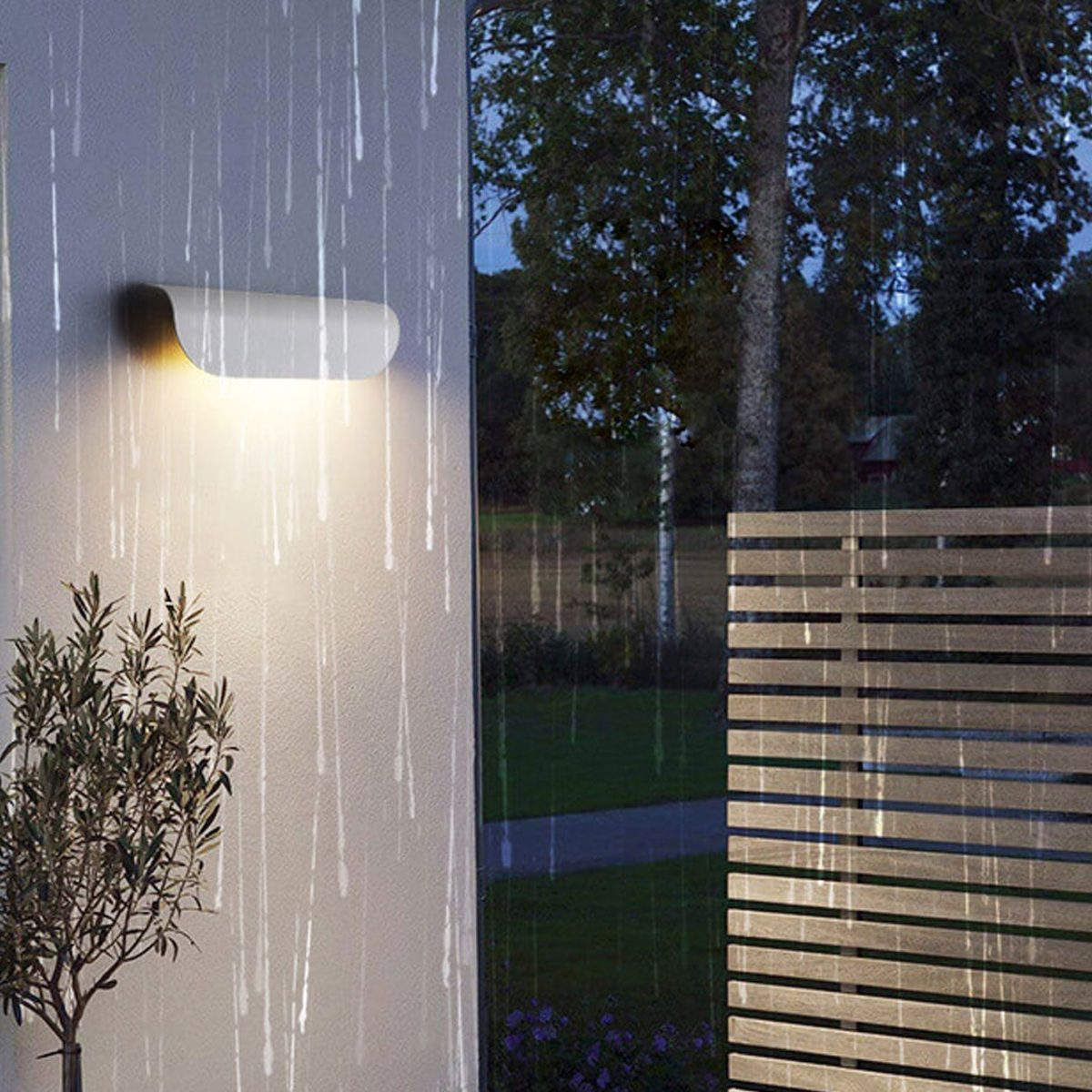 Modern Outdoor Curved  Waterproof LED Garden Wall Sconce Lamp - Image 9
