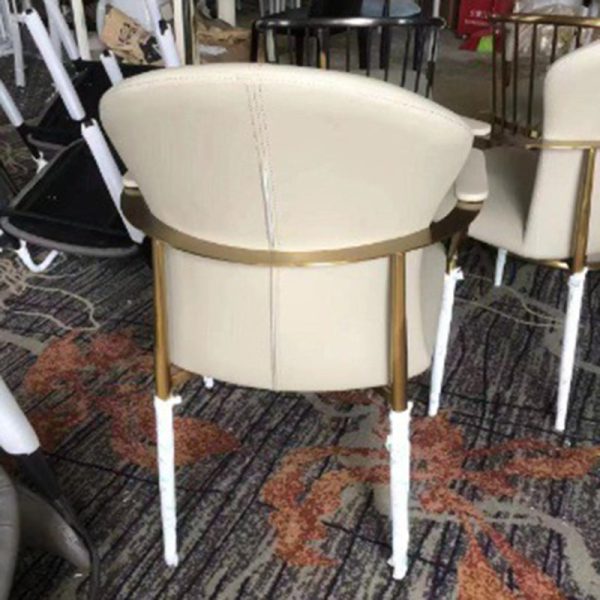 Modern Simplicity Microfiber Leather Stainless Steel Sponge Square Wraparound Dining Chair Backrest Armrest For Dining Room - Image 18