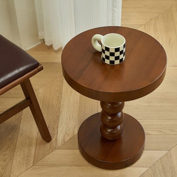 Traditional Vintage Round Beaded Wooden Coffee Table For Living Room - Image 46
