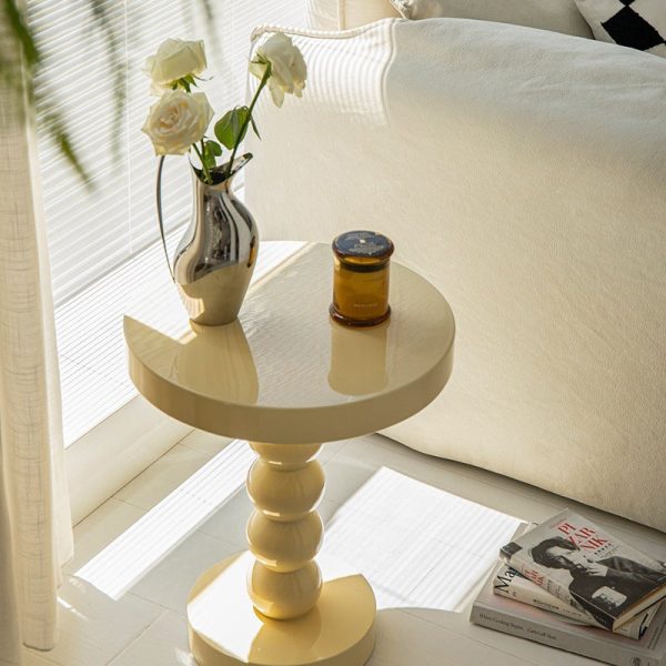 Traditional Vintage Round Beaded Wooden Coffee Table For Living Room - Image 9