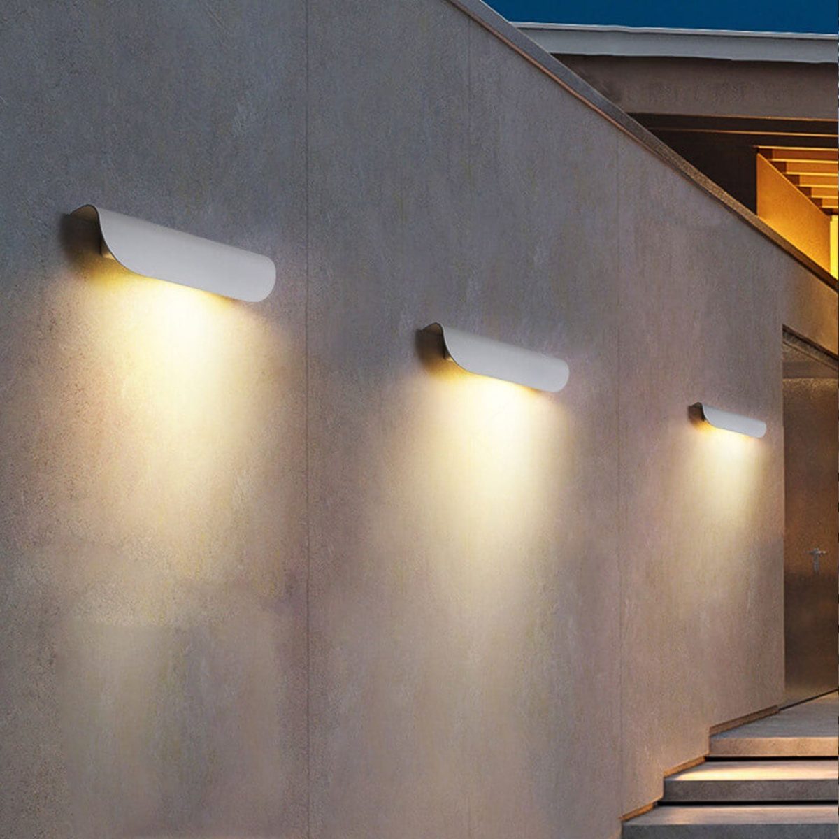 Modern Outdoor Curved  Waterproof LED Garden Wall Sconce Lamp - Image 10
