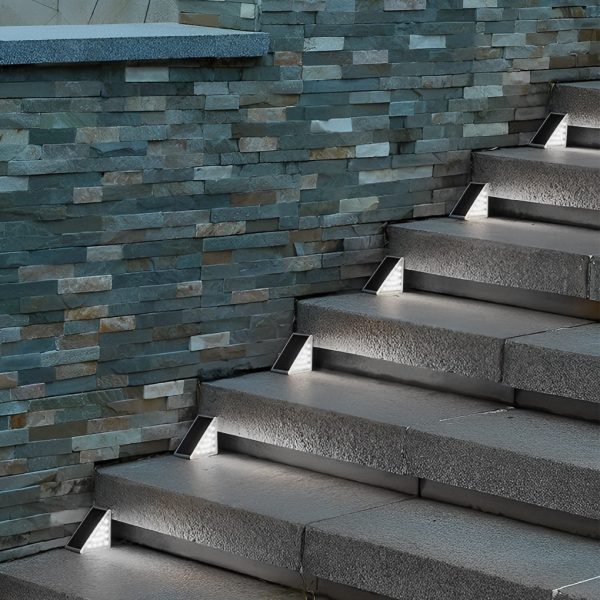 Triangle Automatic Charging Wire-Free Waterproof LED Solar Modern Step-Mounted Lights - Image 2