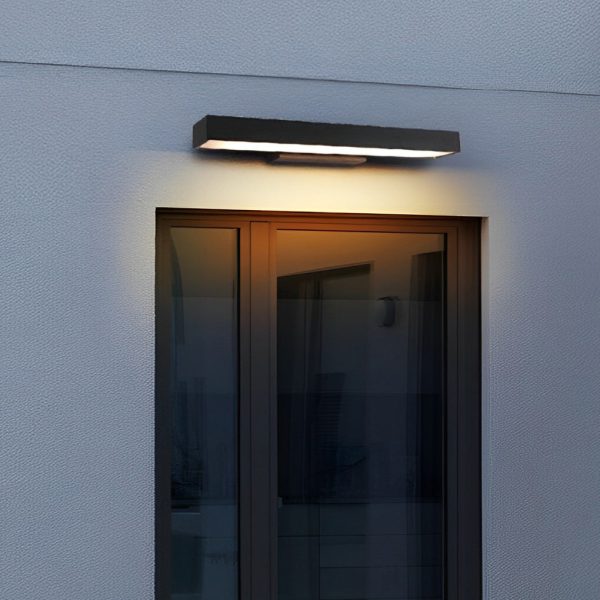 Outdoor Motion Sensor Black Rectangle Wall Light - Image 2