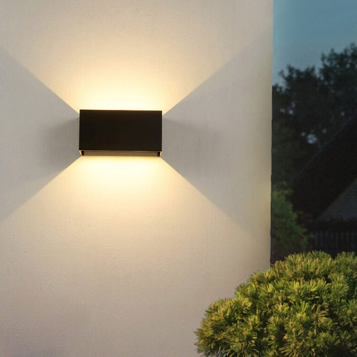 Modern Outdoor Waterproof Rectangular LED Up and Down Illuminated Outdoor Wall Sconce Lamp - Image 19