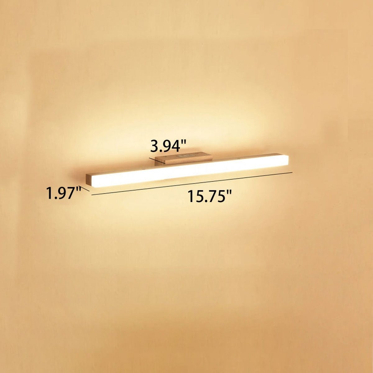 Nordic Minimalist Wooden Long Strip Vanity Light LED Wall Sconce Lamp - Image 7