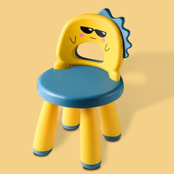Contemporary Creative Childlike Dinosaur Plastic Round Footstool Backrest For Living Room - Image 23