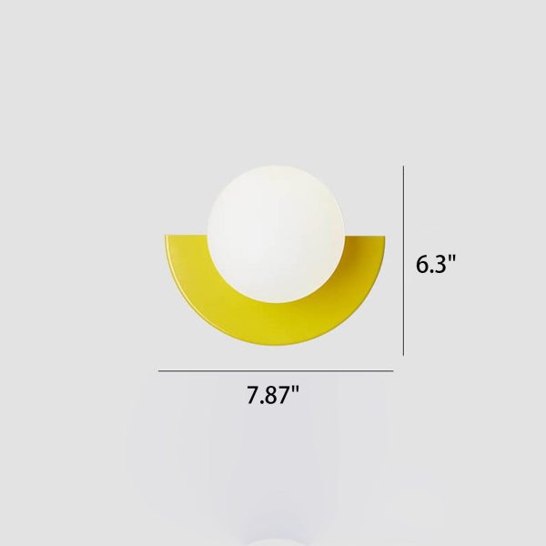 Modern Minimalist Glass Spherical Colorful Semicircle Design 1-Light Wall Sconce Lamp - Image 9