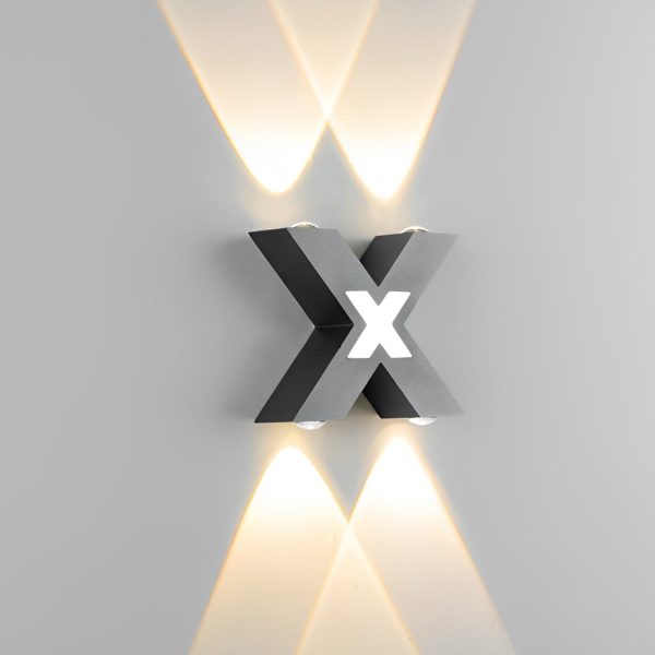 X Shape Creative Waterproof LED Black Modern Outdoor Wall Lamp Exterior Lights - Image 6