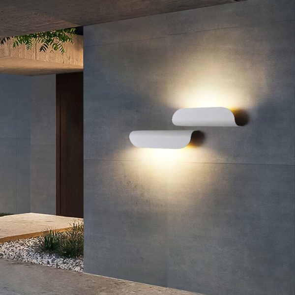 Modern Outdoor Curved  Waterproof LED Garden Wall Sconce Lamp - Image 11