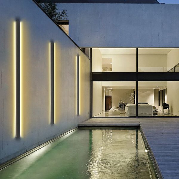 Waterproof Outdoor Long Strip Black Modern Porch Lights Outdoor Wall Lights - Image 7