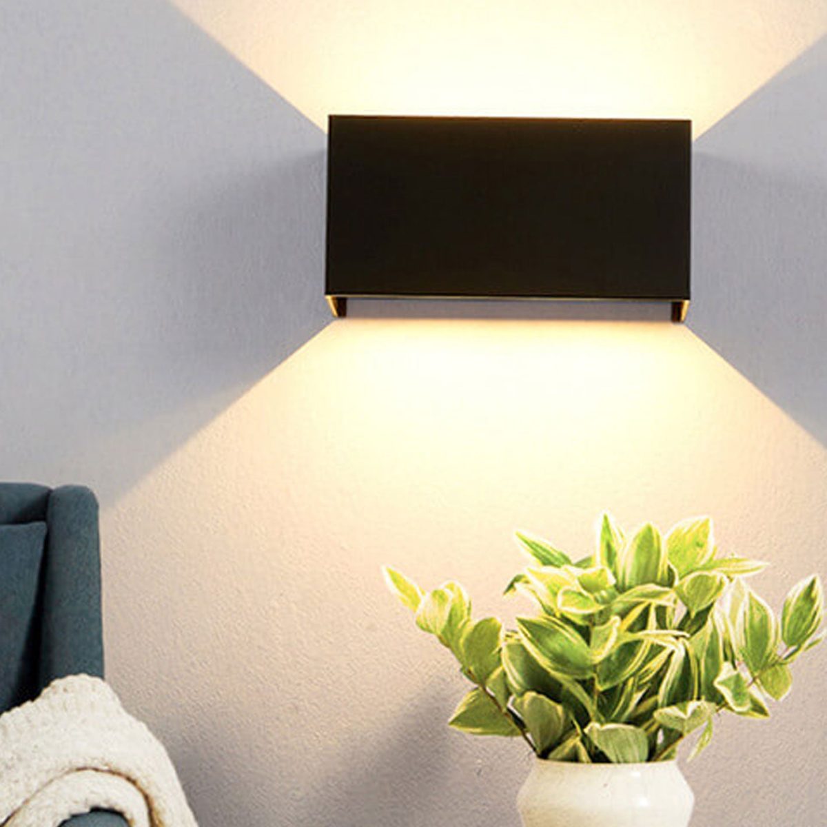 Modern Outdoor Waterproof Rectangular LED Up and Down Illuminated Outdoor Wall Sconce Lamp - Image 20