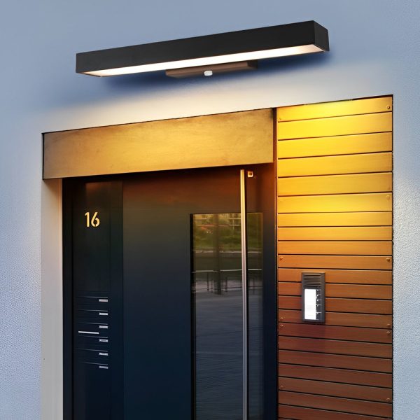 Outdoor Motion Sensor Black Rectangle Wall Light - Image 5