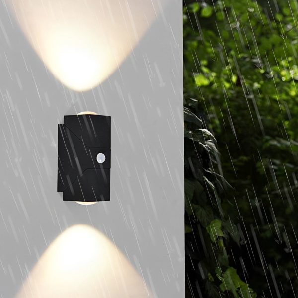 Adjustable Up and Down Light Motion Sensor Waterproof Black Wall Lamp - Image 4