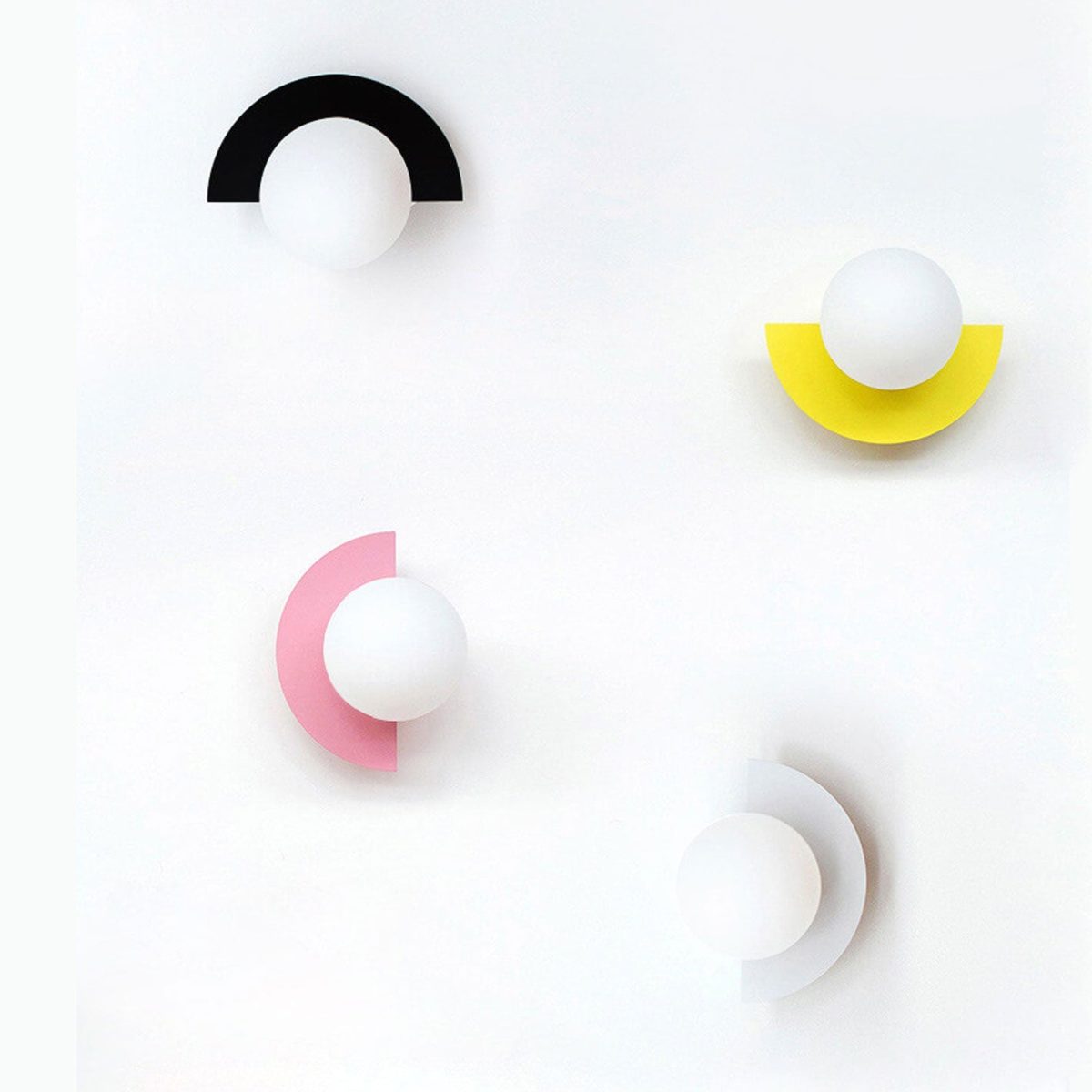 Modern Minimalist Glass Spherical Colorful Semicircle Design 1-Light Wall Sconce Lamp - Image 16