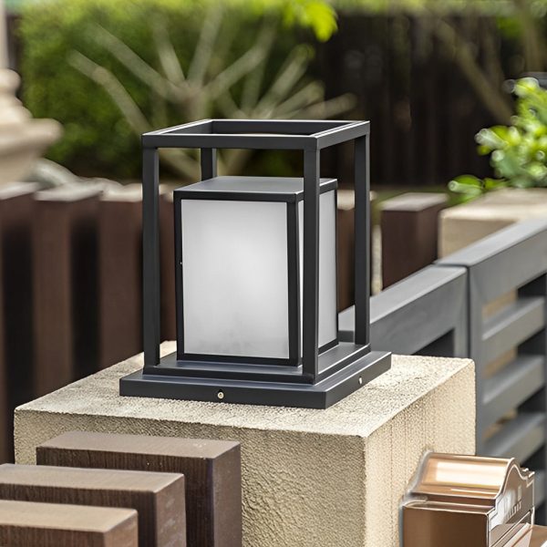Outdoor Waterproof LED Black Modern Solar Fence Post Lights Pillar Lamp - Image 7