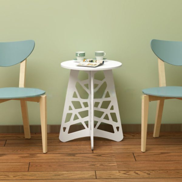 Contemporary Creative Round Rectangular Basket Base Wood Board End Table 1-Storage For Living Room - Image 9