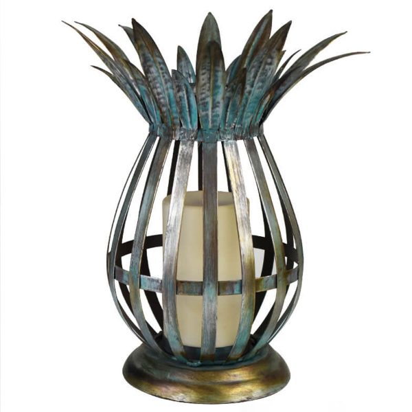 Solar Iron Pineapple Flame Candle Hollow LED Lawn Decorative Light - Image 7