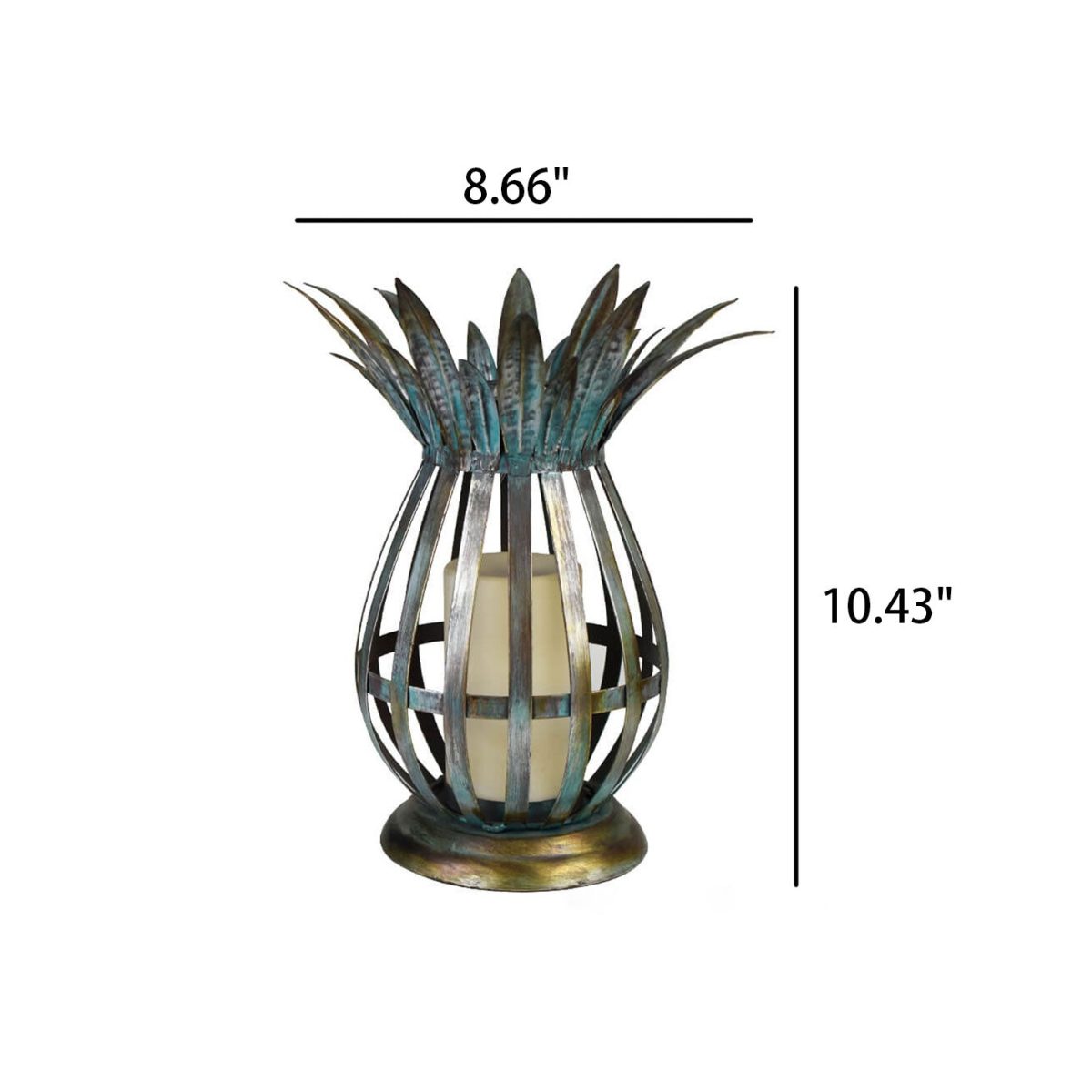 Solar Iron Pineapple Flame Candle Hollow LED Lawn Decorative Light - Image 3