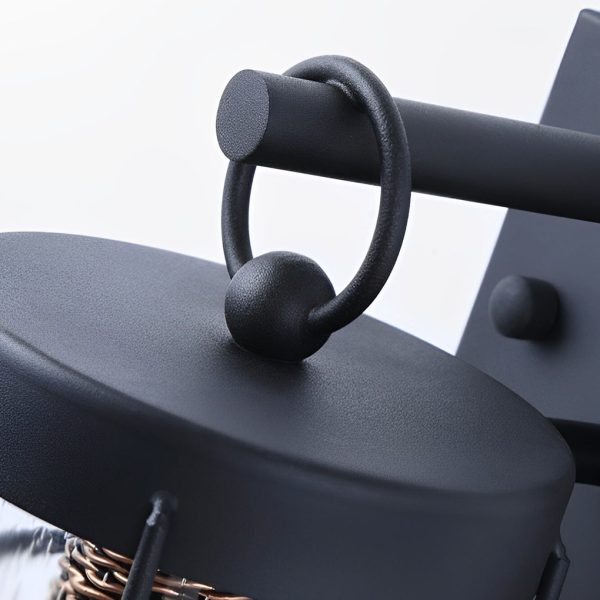 Waterproof Iron Glass Lantern Black Retro Rustic Exterior Wall Lights - Image 7