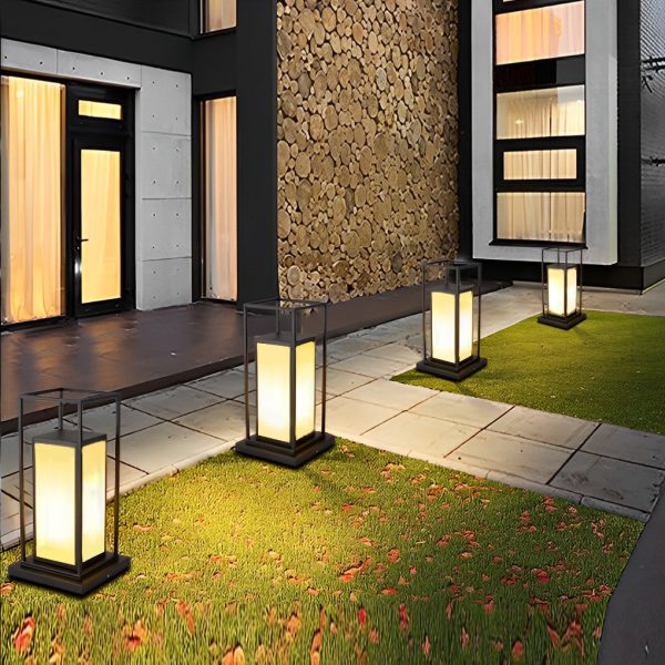Outdoor Waterproof LED Black Modern Solar Fence Post Lights Pillar Lamp - Image 4