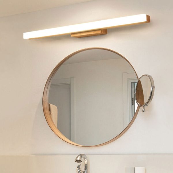 Nordic Minimalist Wooden Long Strip Vanity Light LED Wall Sconce Lamp - Image 19