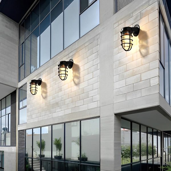 Retro Cage Shape LED 4w Waterproof American-style Outdoor Wall Lamp - Image 3