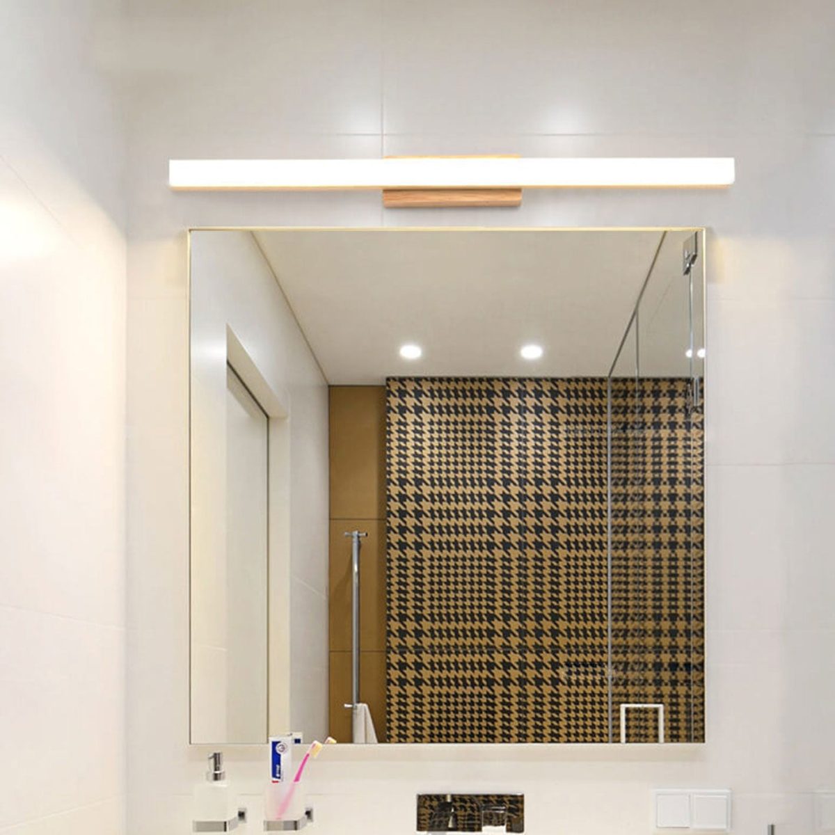 Nordic Minimalist Wooden Long Strip Vanity Light LED Wall Sconce Lamp - Image 16