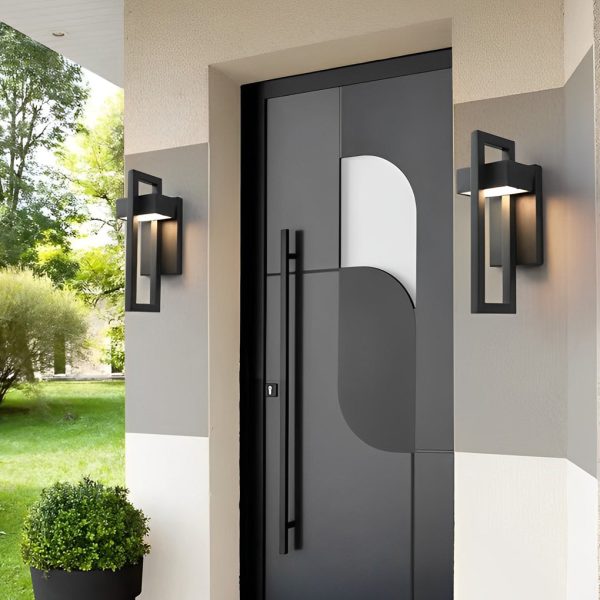 Rectangular Minimalist LED Waterproof Black Modern Outdoor Wall Lamp - Image 7