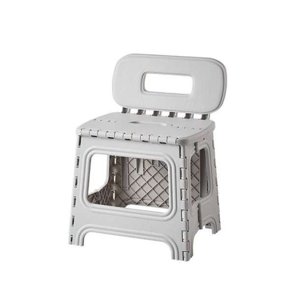 Modern Minimalist Plastic Square Low Stool With Backrest, Foldable & Portable For Living Room - Image 15