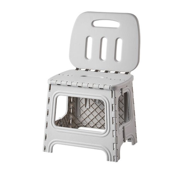 Modern Minimalist Plastic Square Low Stool With Backrest, Foldable & Portable For Living Room - Image 16