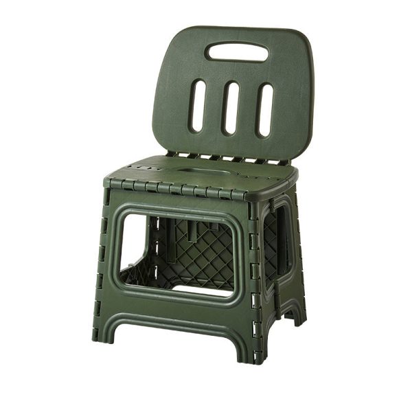 Modern Minimalist Plastic Square Low Stool With Backrest, Foldable & Portable For Living Room - Image 18