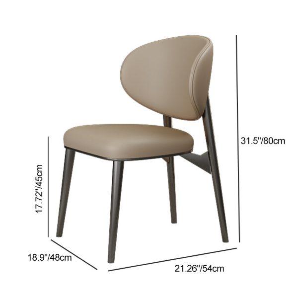 Modern Luxury Microfiber Leather & Carbon Steel Round Cushion Dining Chair With Backrest For Dining Room - Image 10