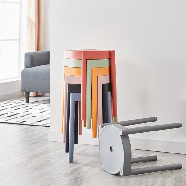 Modern Minimalist Plastic Round Chair For Living Room - Image 13