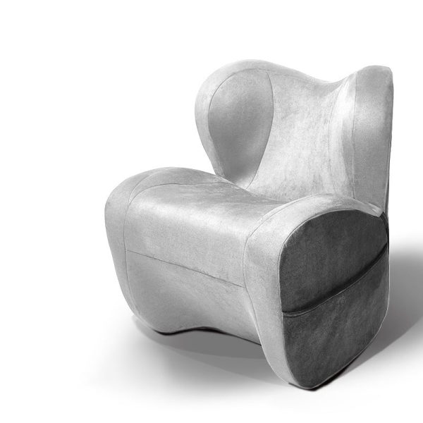 Modern Minimalist Linen & Velvet EPS Curved Accent Chair With Backrest And Storage Pocket For Living Room - Image 10