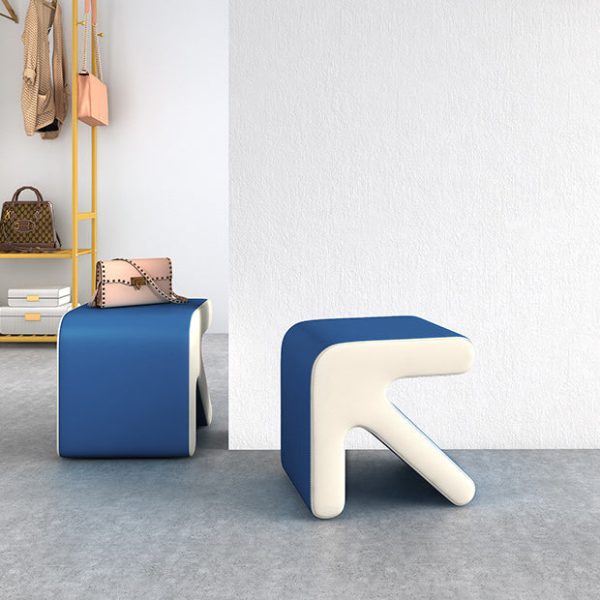 Contemporary Creative Leather & Wood Arrow-Shaped Stackable Footstool For Living Room & Entryway - Image 9