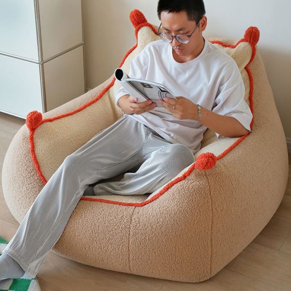 Contemporary Nordic Lambswool Latex EPP Square Bean Bag Lazy Sofa Backrest Footrest For Living Room And Bedroom - Image 11