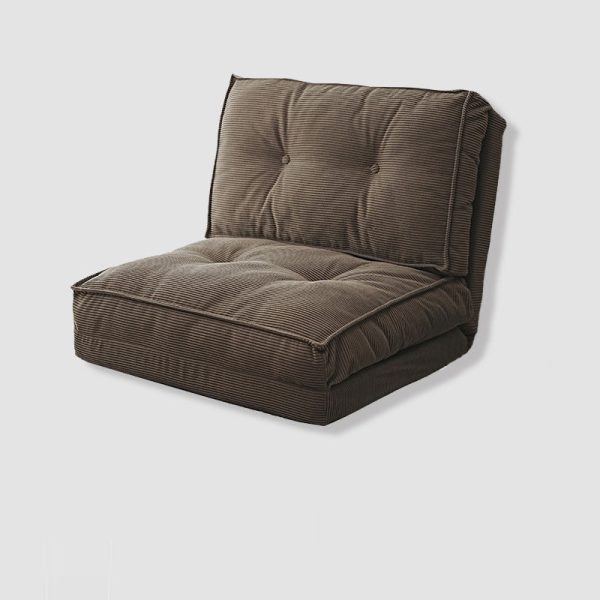 Contemporary Scandinavian Corduroy & Cotton Iron Tofu-Style Foldable Lazy Sofa With Backrest For Living Room & Bedroom - Image 14