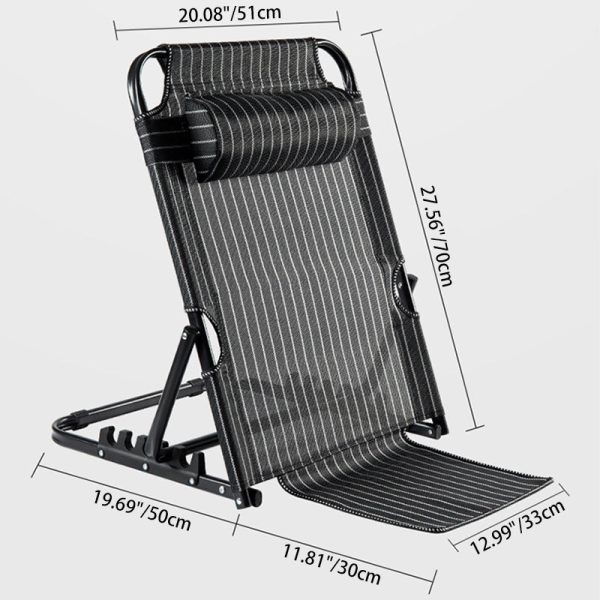 Modern Minimalist Fabric & Steel Rectangular Back Chair With Adjustable Recline & Armrests For Living Room & Bedroom - Image 7