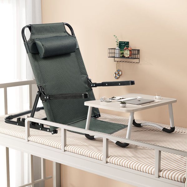 Modern Minimalist Fabric & Steel Rectangular Back Chair With Adjustable Recline & Armrests For Living Room & Bedroom - Image 2