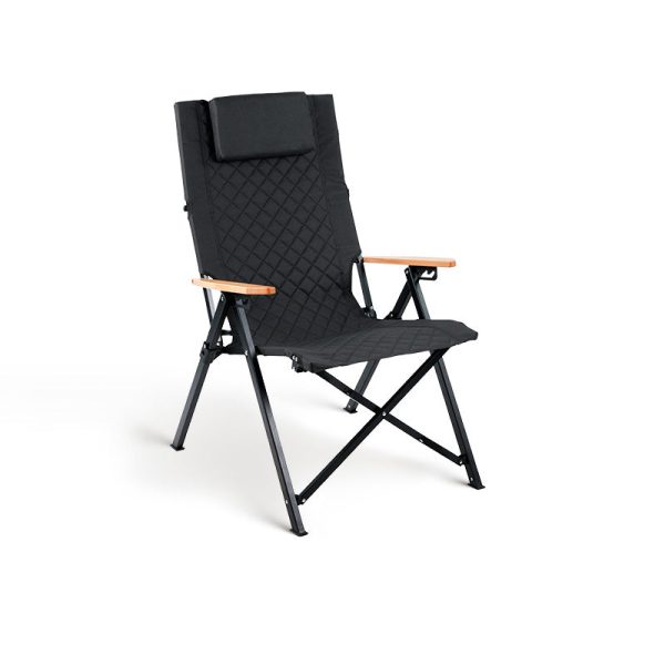 Contemporary Industrial Fabric Beech & Aluminum Rectangular Lattice Back Chair With Armrests & Backrest For Outdoor & Study - Image 12