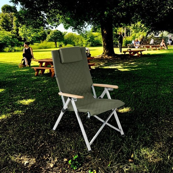 Contemporary Industrial Fabric Beech & Aluminum Rectangular Lattice Back Chair With Armrests & Backrest For Outdoor & Study - Image 4