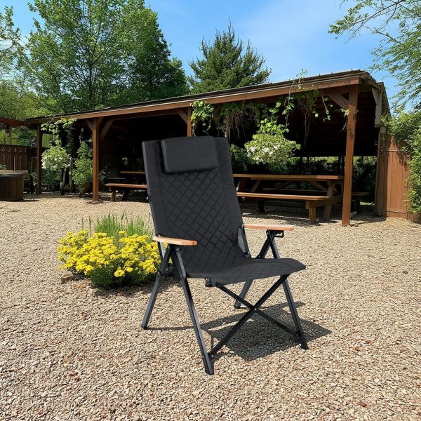 Contemporary Industrial Fabric Beech & Aluminum Rectangular Lattice Back Chair With Armrests & Backrest For Outdoor & Study - Image 2